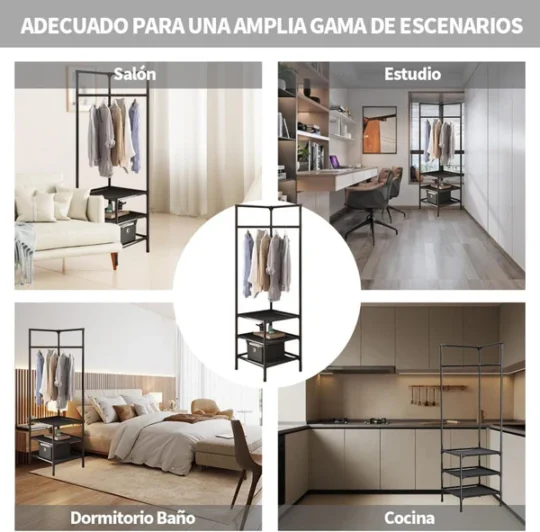 Perchero organizador para esquinas