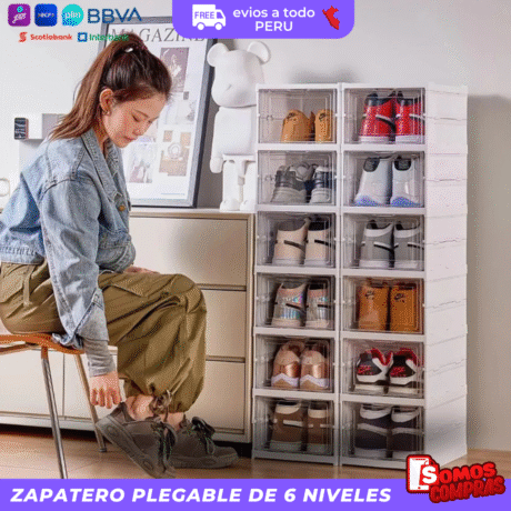Zapatero plegable de 6 niveles