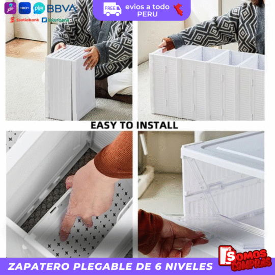Zapatero plegable de 6 niveles