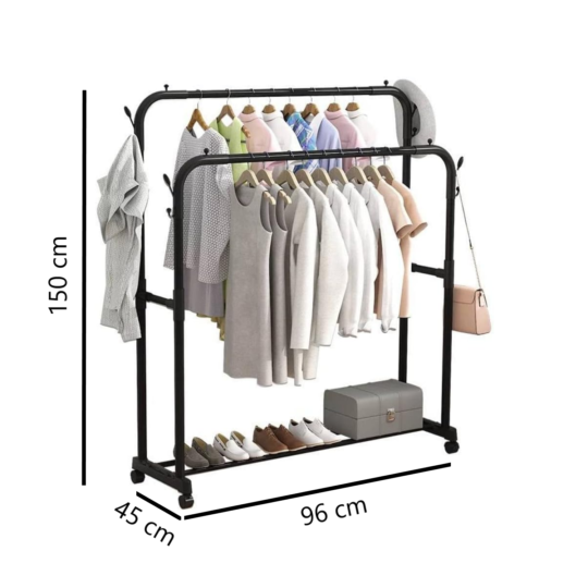 Perchero Colgador Ropa 35kg con Rueda - Imagen 2