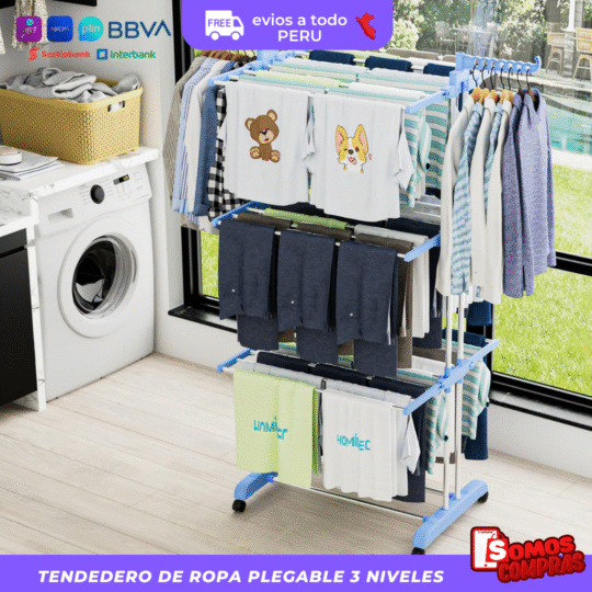 Tendedero de Ropa Plegable 3 Niveles - Imagen 2