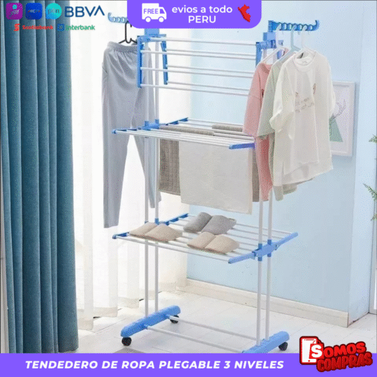 Tendedero de Ropa Plegable 3 Niveles - Imagen 4