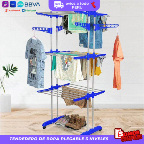 Tendedero de Ropa Plegable 3 Niveles