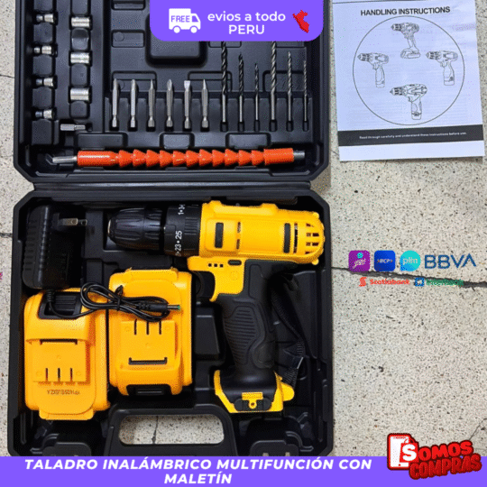 Taladro Inalámbrico Multifunción con Maletín