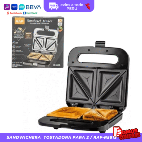 Sandwichera-Tostadora Para 2 RAF