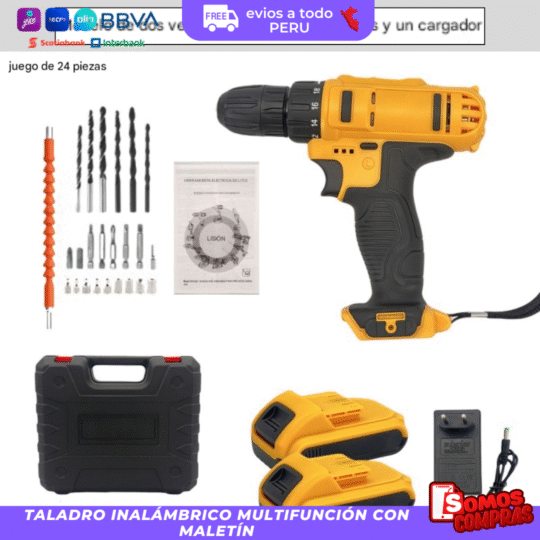 Taladro Inalámbrico Multifunción con Maletín