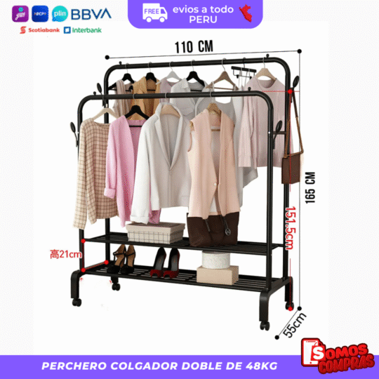 Perchero Colgador Doble de 48kg