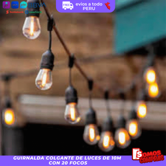 Guirnalda Solar Led 10 Metros Panel