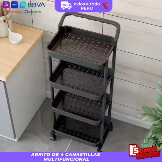 CARRITO DE 4 CANASTILLAS MULTIFUNCIONAL