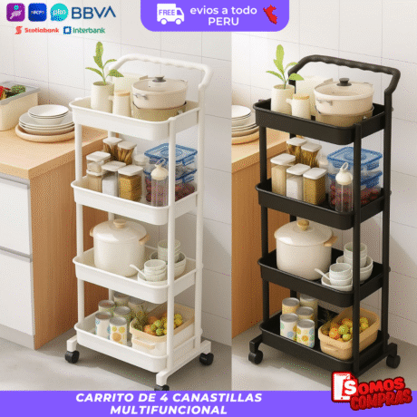 CARRITO DE 4 CANASTILLAS MULTIFUNCIONAL